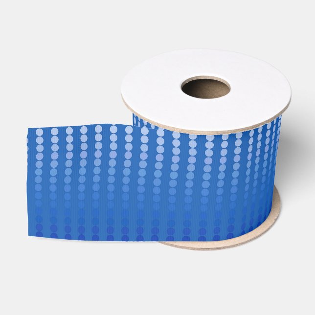 Satin Dots, Shades of Steel Blue Grosgrain Ribbon (Spool)