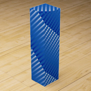 Satin dots - shades of steel blue wine gift box