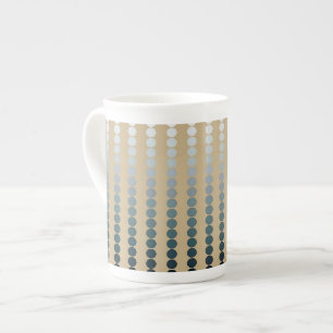Satin dots - taupe and pewter gray bone china mug