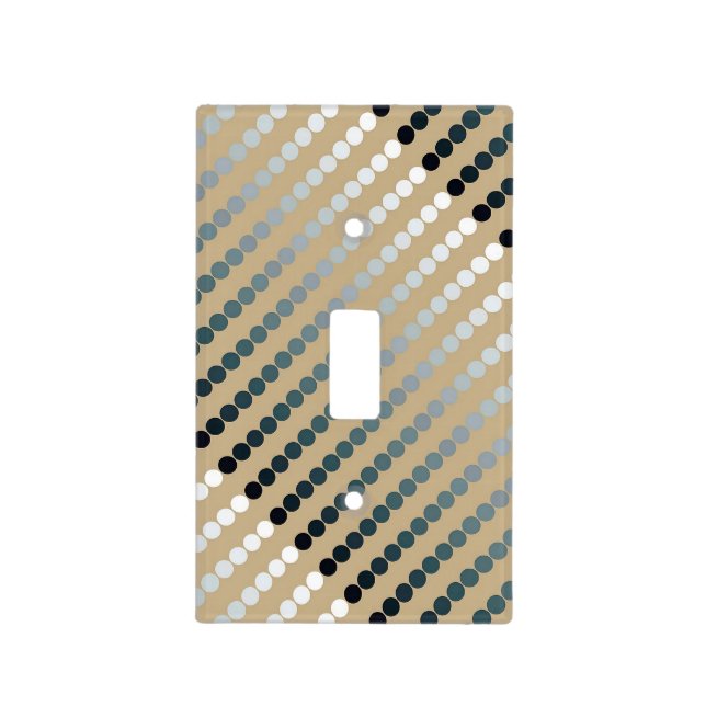 Satin dots - taupe and pewter gray light switch cover (Front)