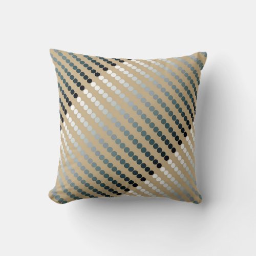 Satin dots _ taupe and pewter gray throw pillow