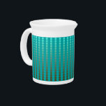 Satin dots - turquoise and pewter gray beverage pitcher<br><div class="desc">Large scale rows of dots with a satiny gradient shaded from pale aqua to deep pewter gray on a turquoise / peacock background</div>