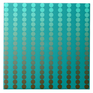 Satin dots - turquoise and pewter gray ceramic tile