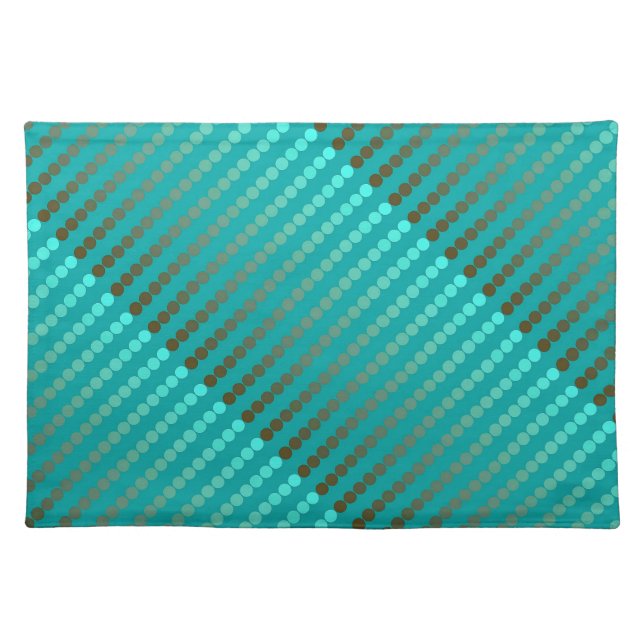 Satin dots - turquoise and pewter gray cloth placemat (Front)