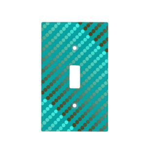 Satin dots - turquoise and pewter gray light switch cover