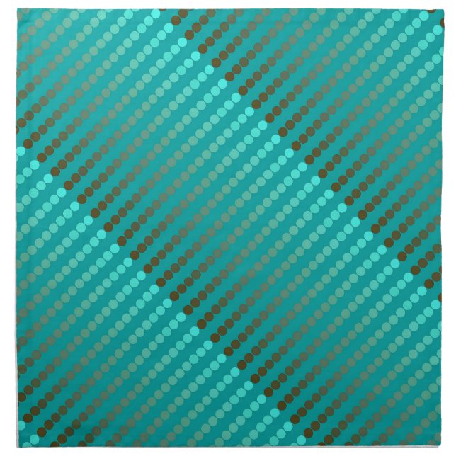 Satin dots - turquoise and pewter gray napkin (Front)