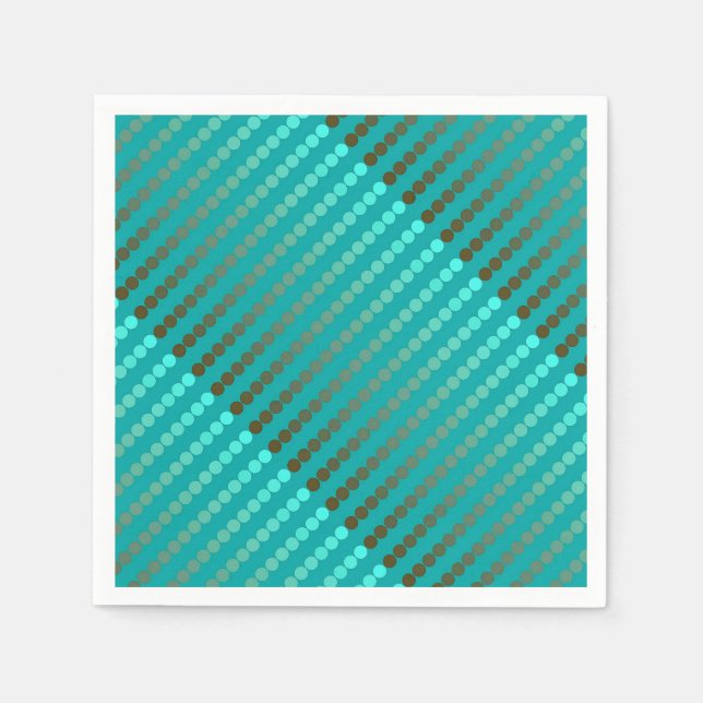 Satin dots - turquoise and pewter gray napkins (Front)