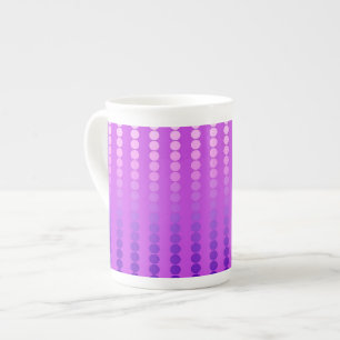 Satin dots - violet and orchid bone china mug