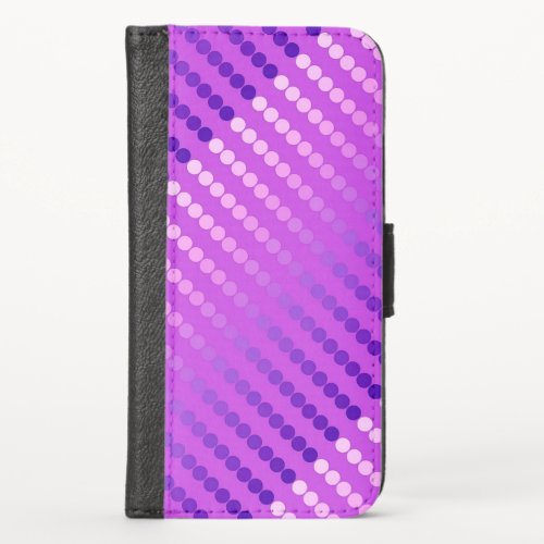 Satin dots _ violet and orchid iPhone XS wallet case