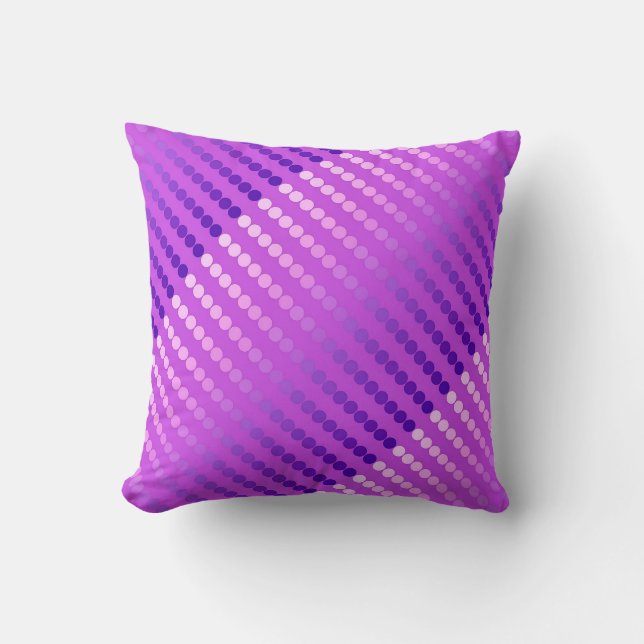 Satin dots - violet and orchid throw pillow (Front)