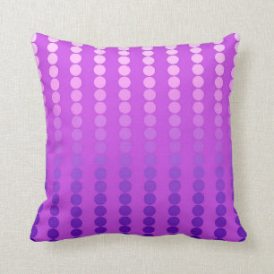 Satin dots - violet and orchid throw pillow