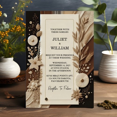 Satin Fabric Velvet Lace Linen Paper Wedding Invitation