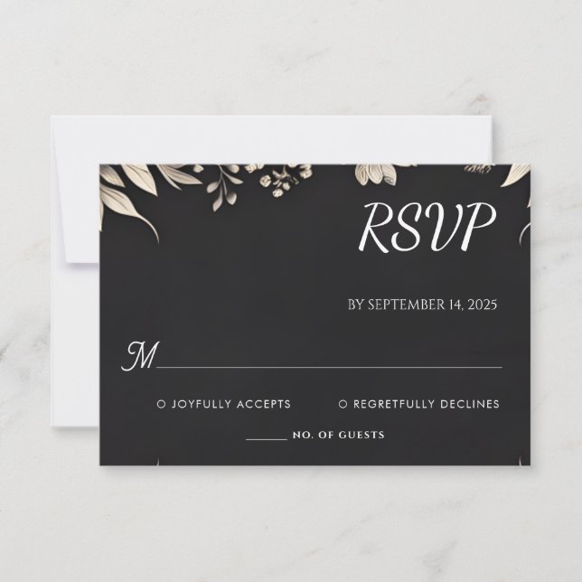 Satin Fabric Velvet Lace Linen Paper Wedding RSVP Card (Front)