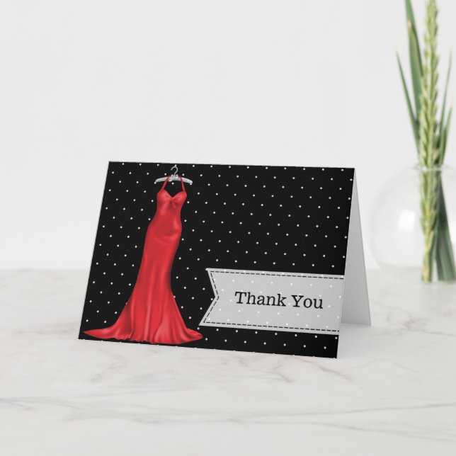 Satin gown thank you card (Front)