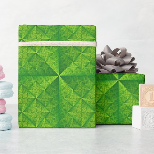Satin green pattern wrapping paper