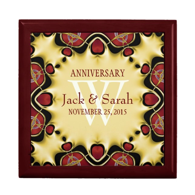Satin Hearts Decorative  Anniversary Gift Box (Front)