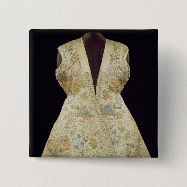 Satin Hunting Coat Embroidered with Silks in Button (Front)