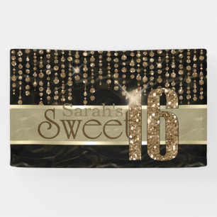 Satin Jewel Sweet Sixteen Black Gold ID260 Banner
