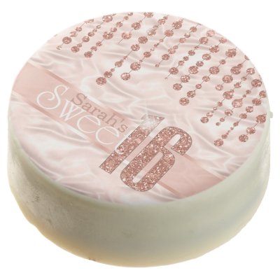 Rose Gold Pink Glitter Gold Sweet 16 Birthday Chocolate Covered