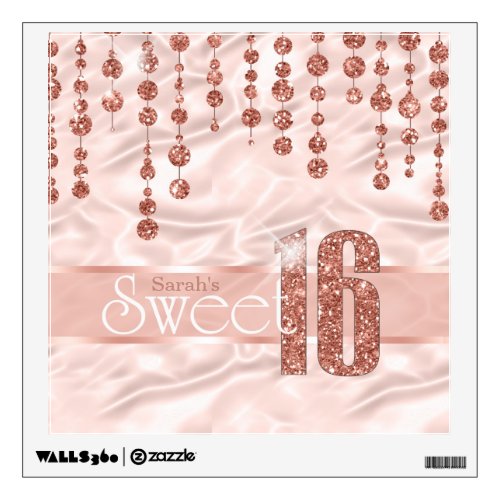 Satin Jewel Sweet Sixteen Rose Gold ID260 Wall Decal