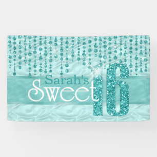 Satin Jewel Sweet Sixteen Teal ID260 Banner