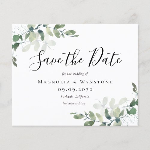 SATIN PAPER Eucalyptus Wedding Save The Date