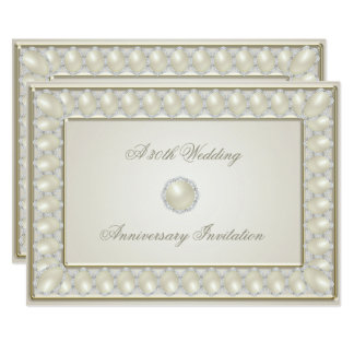Satin Pearl 30th Wedding Anniversary 5x7 Invite