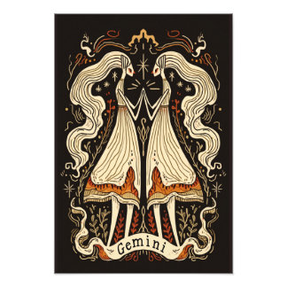 Satin Photo Paper Gemini Celestial Zodiac Print
