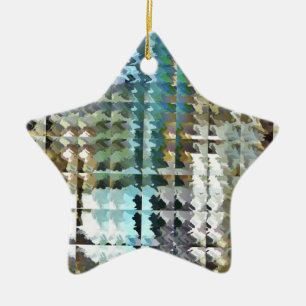 Satin Quilt Ceramic Ornament