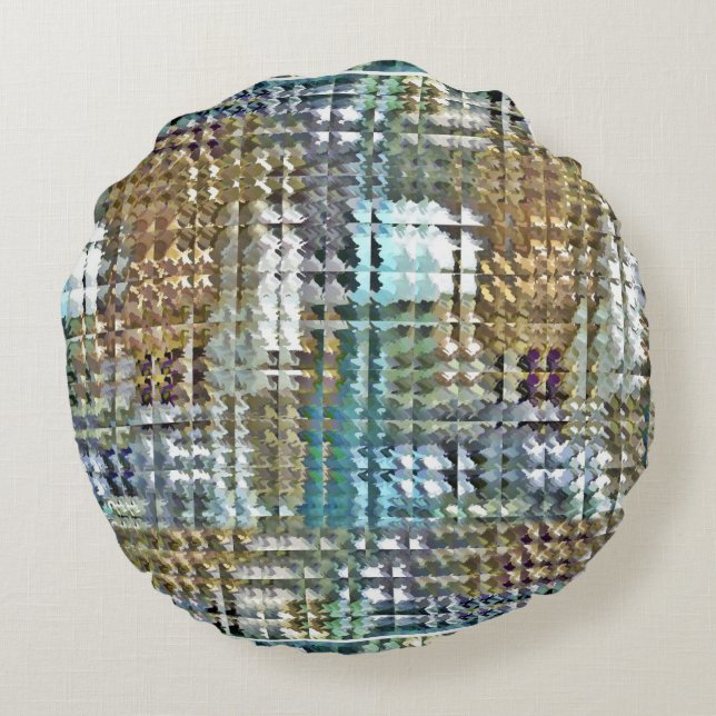 Satin Quilt Round Pillow (Back)