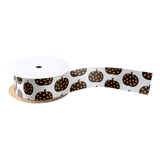 Satin Ribbon-Halloween Pumpkins Satin Ribbon (Spool)