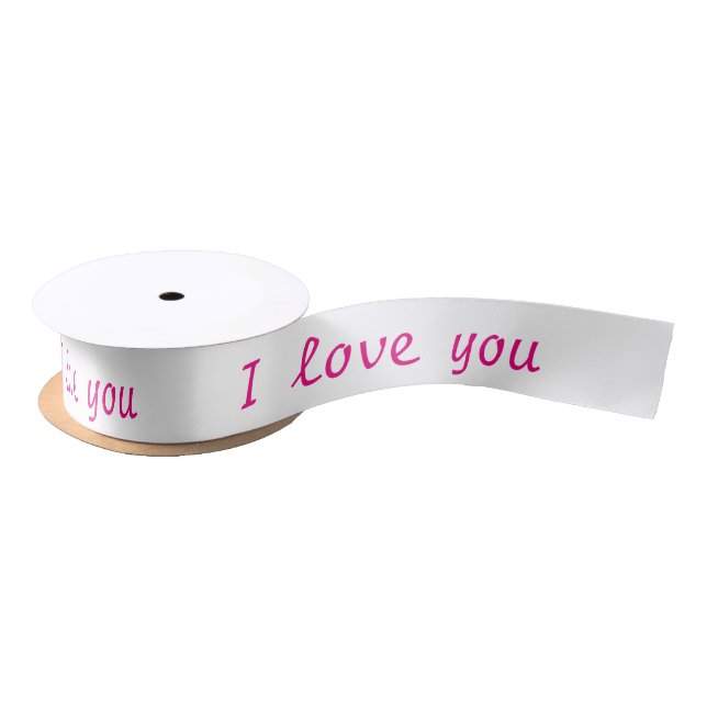 Satin Ribbon "I love you" (Spool)