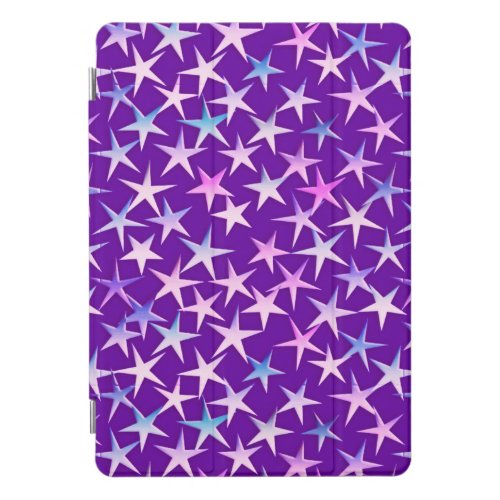 Satin stars lavender on purple iPad mini case