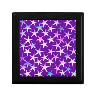 Satin stars, lavender on purple keepsake box