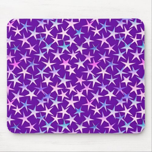 Satin stars lavender on purple mouse pad
