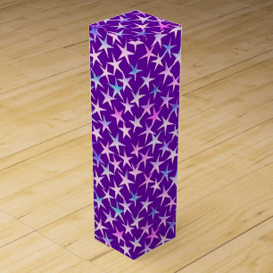 Satin stars, lavender on purple wine gift box