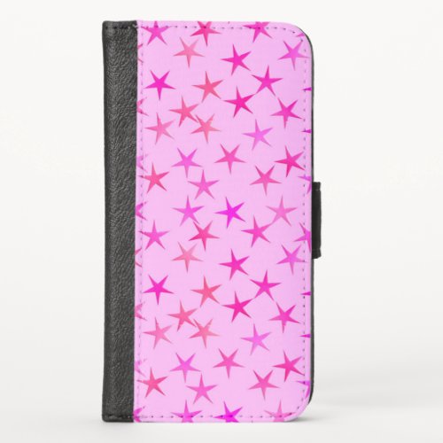 Satin stars orchid on pale pink iPhone x wallet case