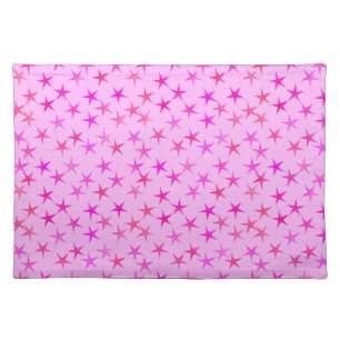 Satin stars, orchid on pale pink placemat