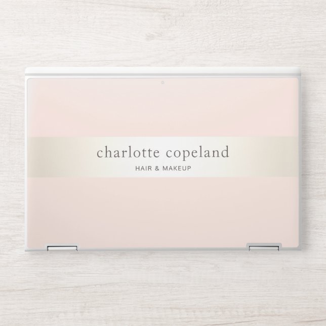 Satin Stripe Elegant Professional Blush Pink HP Laptop Skin (Front)