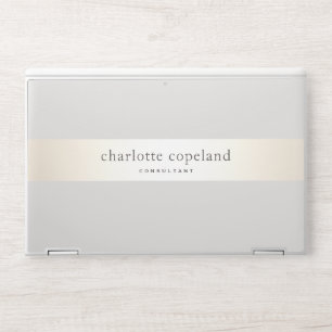 Satin Stripe Elegant Professional Modern Gray HP Laptop Skin