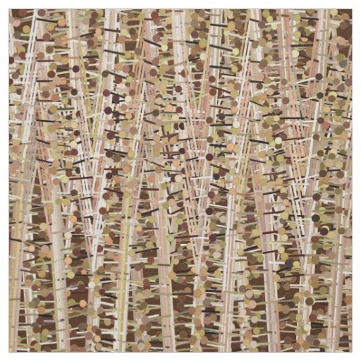 Satin Stripes and Dots Abstract, Brown and Beige Fabric