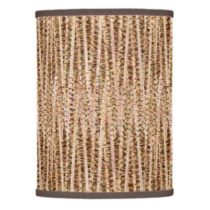 Satin Stripes and Dots Abstract, Brown and Beige Lamp Shade