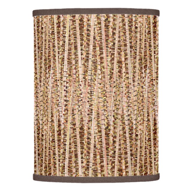 Satin Stripes and Dots Abstract, Brown and Beige Lamp Shade (Front)