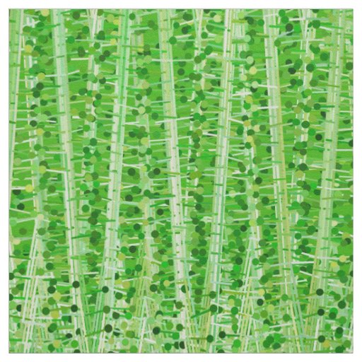 Satin Stripes and Dots Abstract, Lime Green Fabric