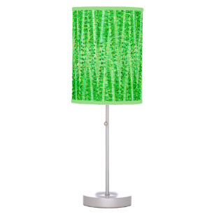 Satin Stripes and Dots Abstract, Lime Green Table Lamp