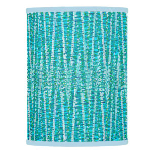 Satin Stripes and Dots Abstract, Turquoise & Aqua Lamp Shade