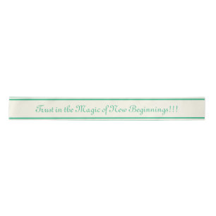 Satin Stripes - Ocean Green + your text Ribbon