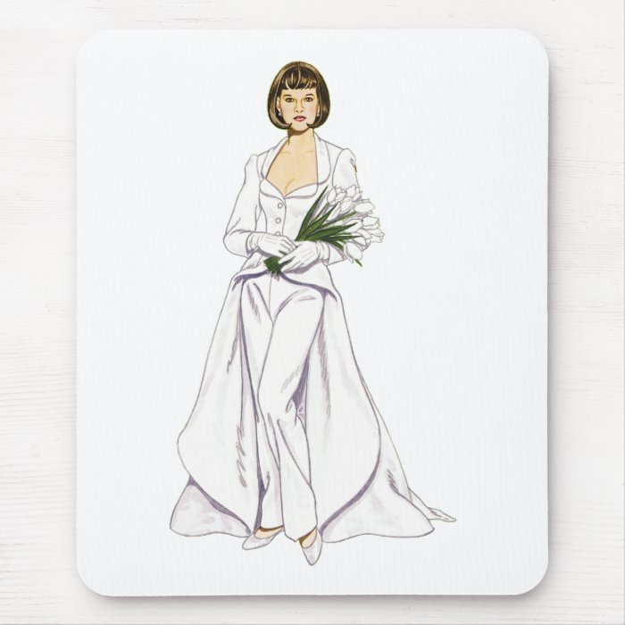 Satin Wedding Pantsuit Mousepads