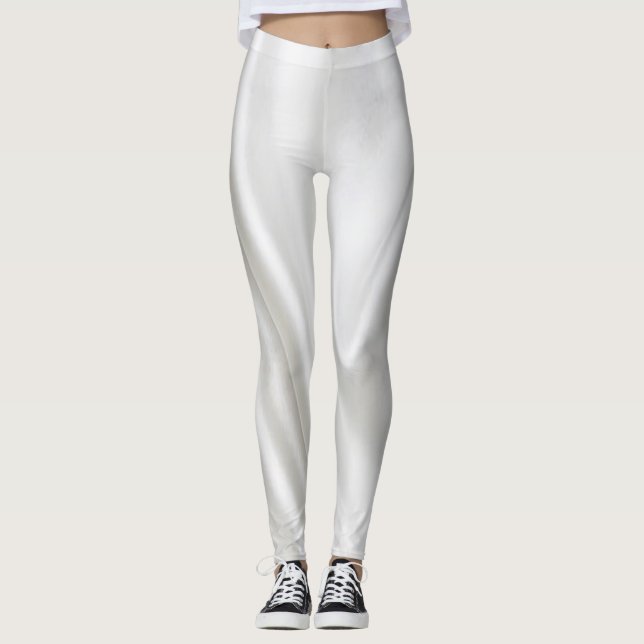 Satin White Leggings (Front)