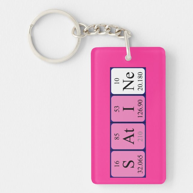 Satine periodic table name keyring (Front)